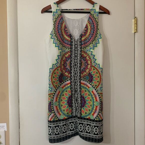 Pink Owl Boho Sleeveless lined Dress Sz Medium - Picture 10 of 10